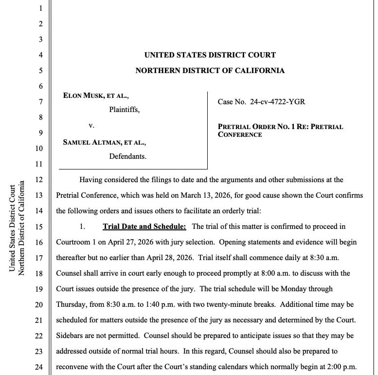 马斯克诉奥尔特曼案下周开庭，我们知道哪些信息？