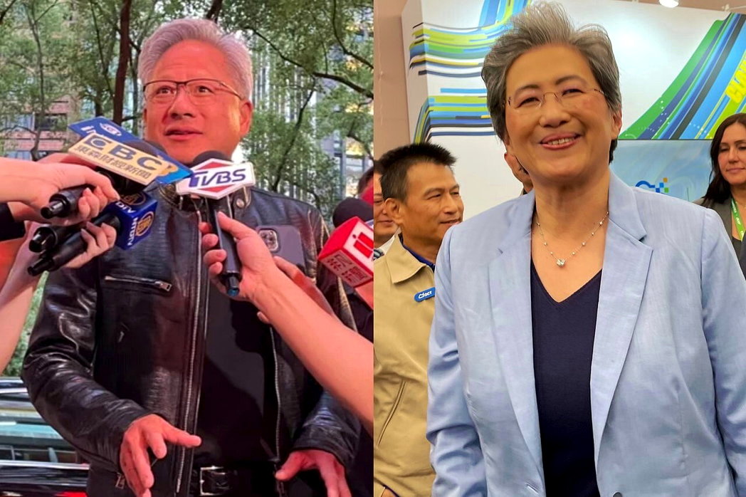 图左为辉达执行长黄仁勋、右为超微执行长苏姿丰。记者吴康玮／摄影